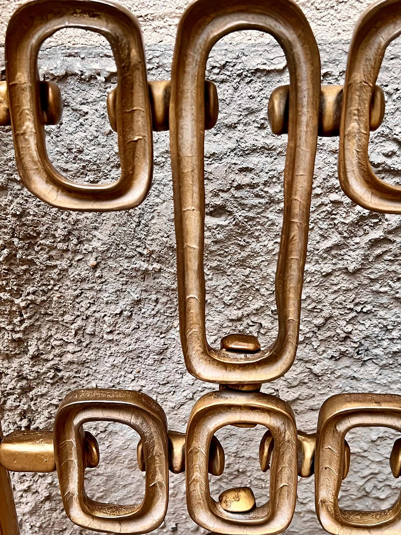 Headboard with cast brass sculptural decoration by Luciano Frigerio, 1970s 9