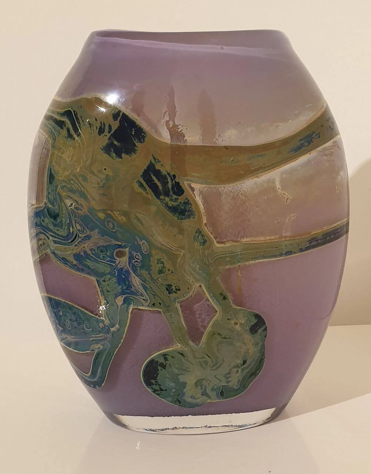 Veracruz glass vase by Samuel J. Herman for Val Saint Lambert, 1971 6