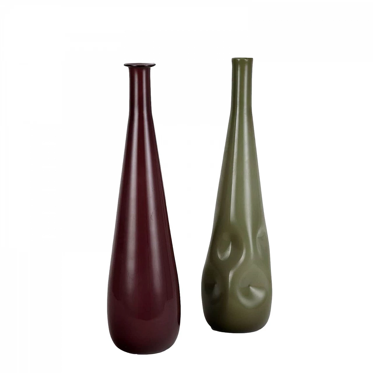 Pair of incamiciato Murano glass vases, 1970s 1