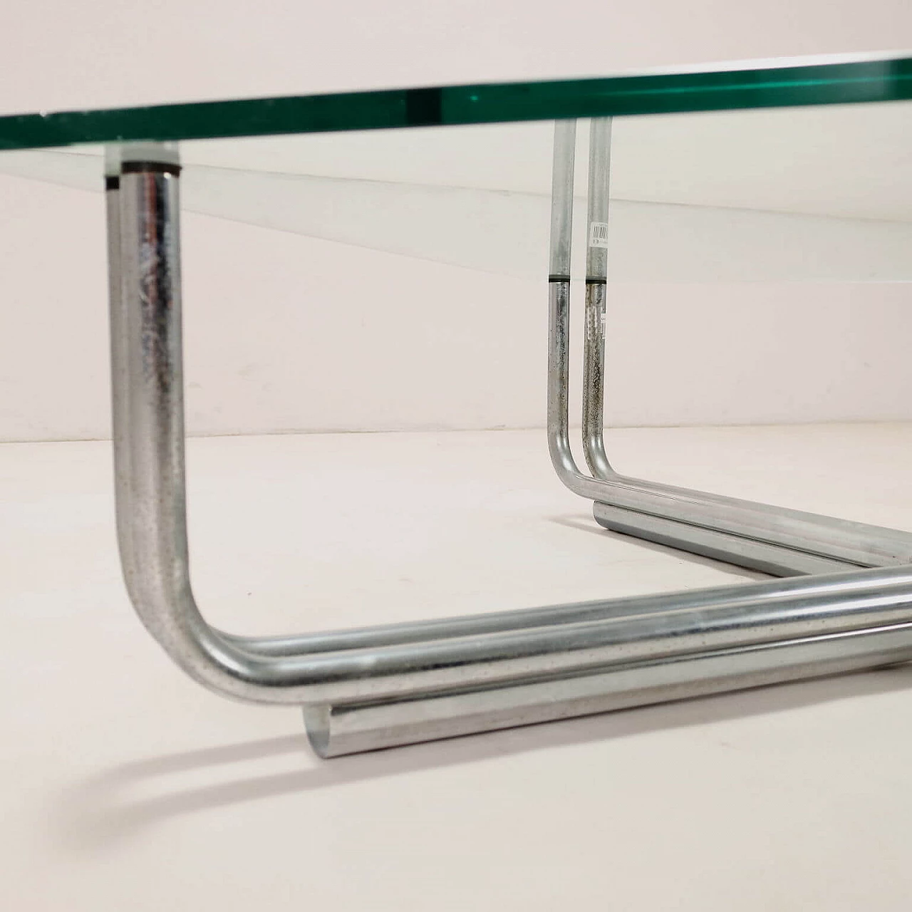 Coffee table in glass and steel by Gianfranco Frattini for Cassina, 1970s 3