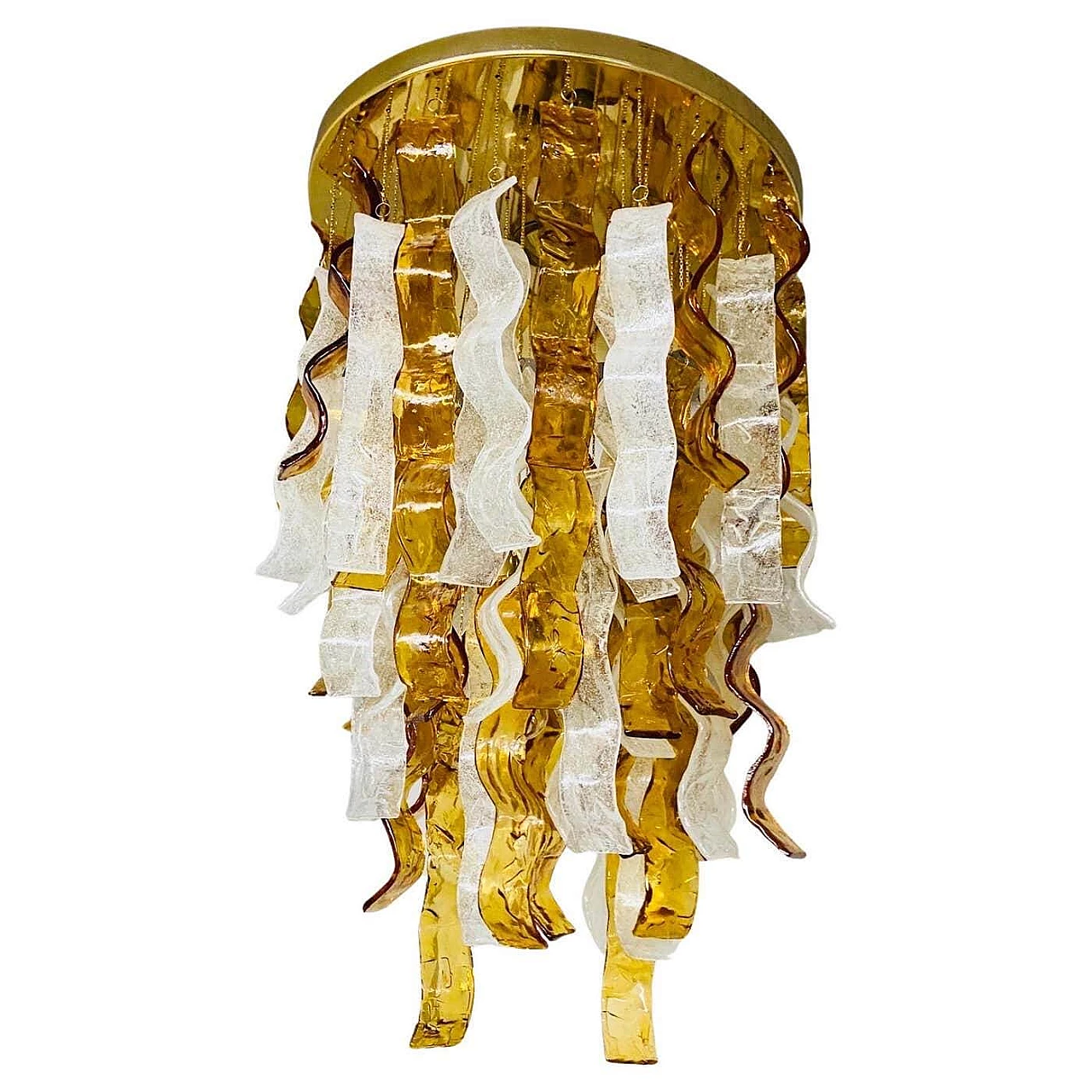 Cascade Murano glass chandelier by Mazzega Murano, 1970s 1