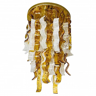 Cascade Murano glass chandelier by Mazzega Murano, 1970s