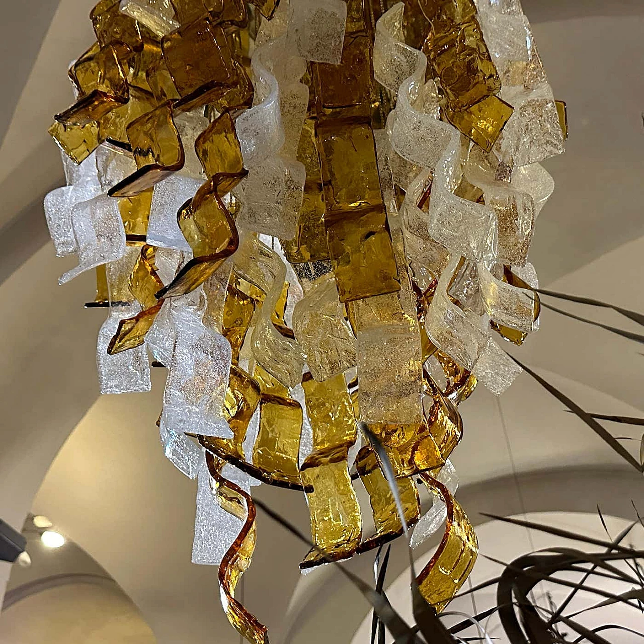 Lampadario a cascata in vetro di Murano di Mazzega Murano, anni '70 4