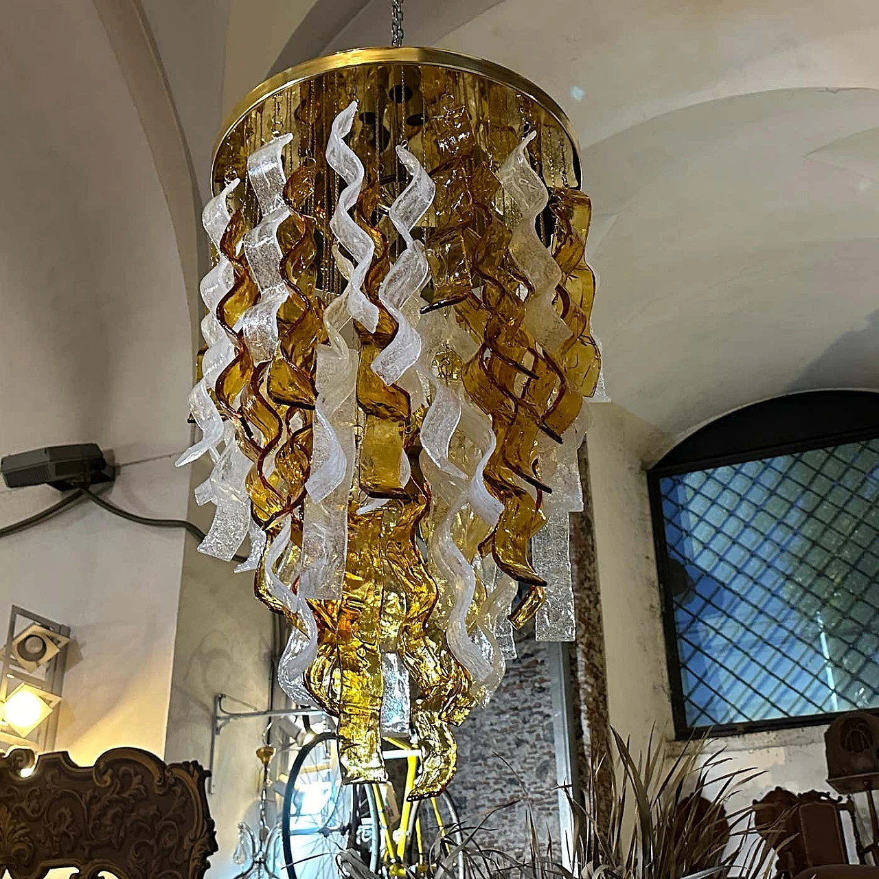 Cascade Murano glass chandelier by Mazzega Murano, 1970s 6
