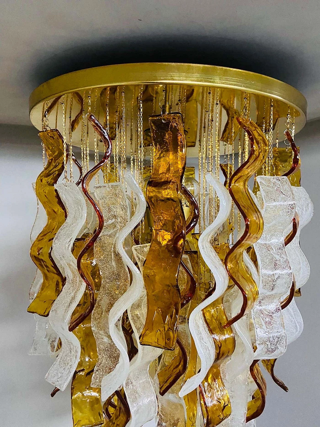Cascade Murano glass chandelier by Mazzega Murano, 1970s 8