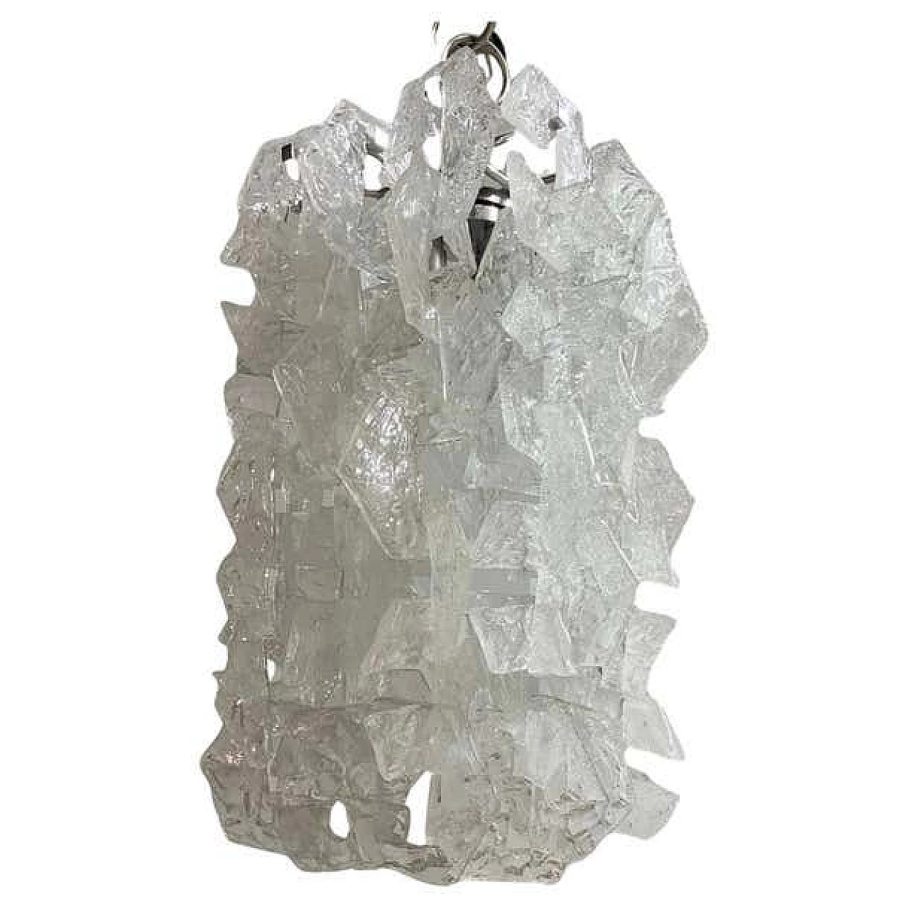 White Murano glass cascade chandelier by Mazzega Murano, 1970s 1