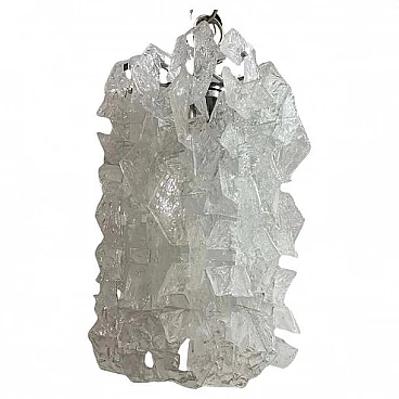 White Murano glass cascade chandelier by Mazzega Murano, 1970s