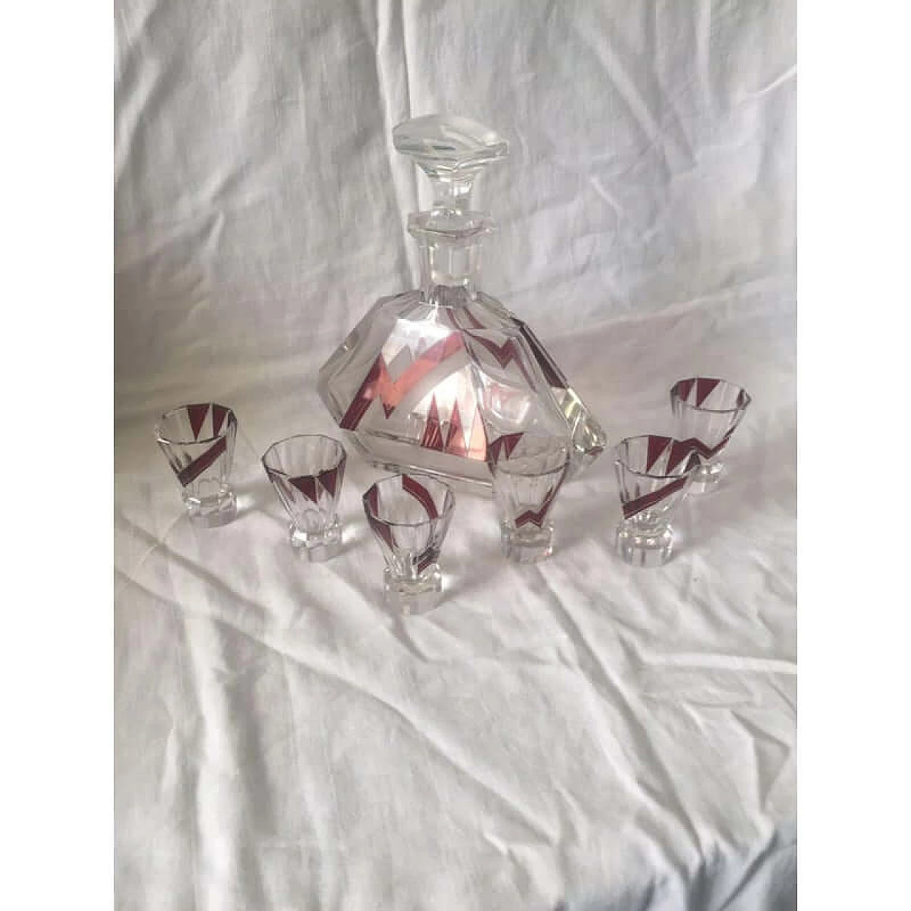 Art Deco glass liquor service by Karl Palda, 1930s 2