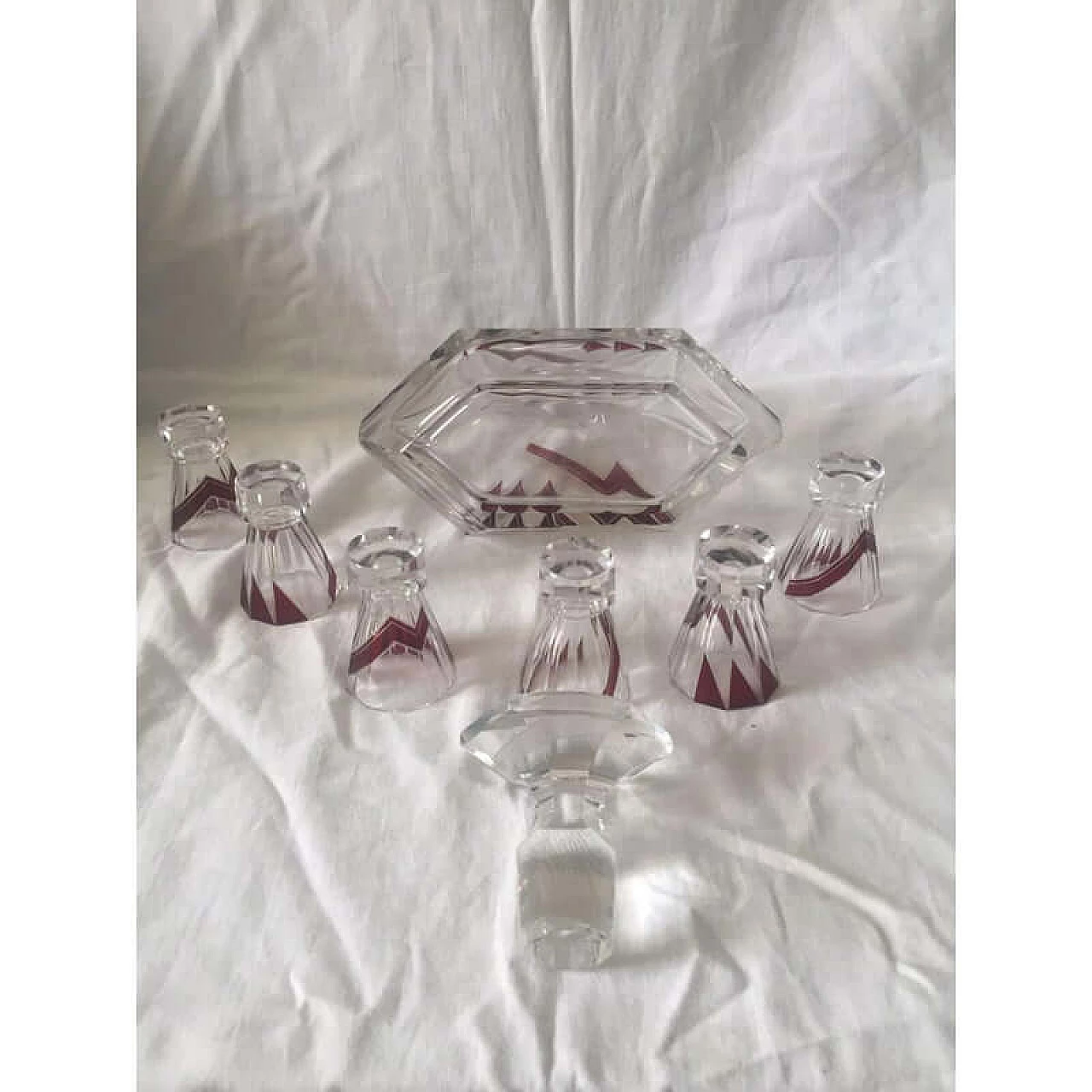 Art Deco glass liquor service by Karl Palda, 1930s 8
