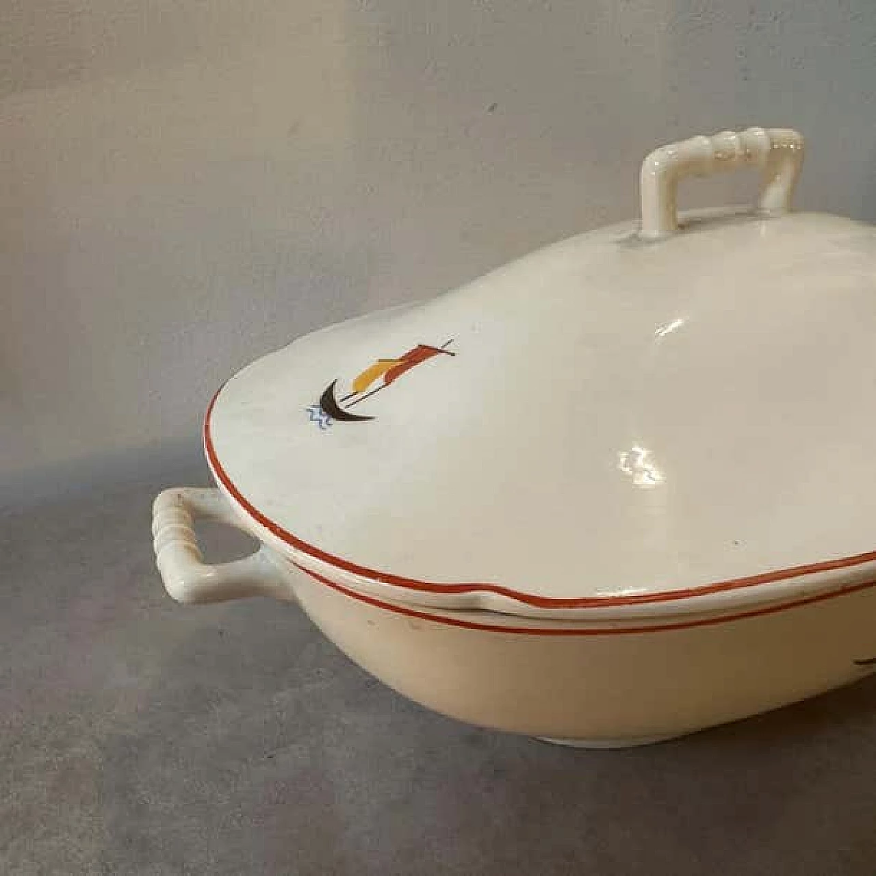 Art Deco ceramic soup tureen by Gio Ponti for S.C. A. Richard, 1935 11