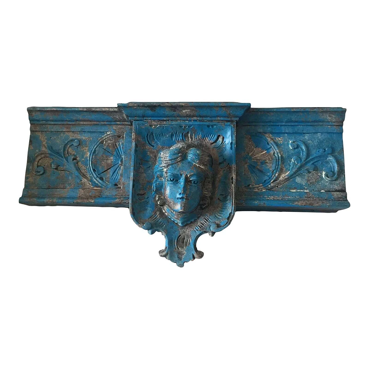 Art Noveau frieze in carved and hand-painted wood, 1920s 6