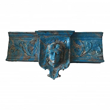 Art Noveau frieze in carved and hand-painted wood, 1920s