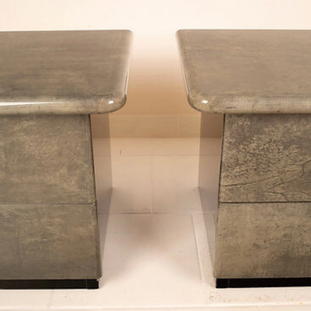 Pair of parchment bedside tables by Aldo Tura for Tura Milano, 1970s 5