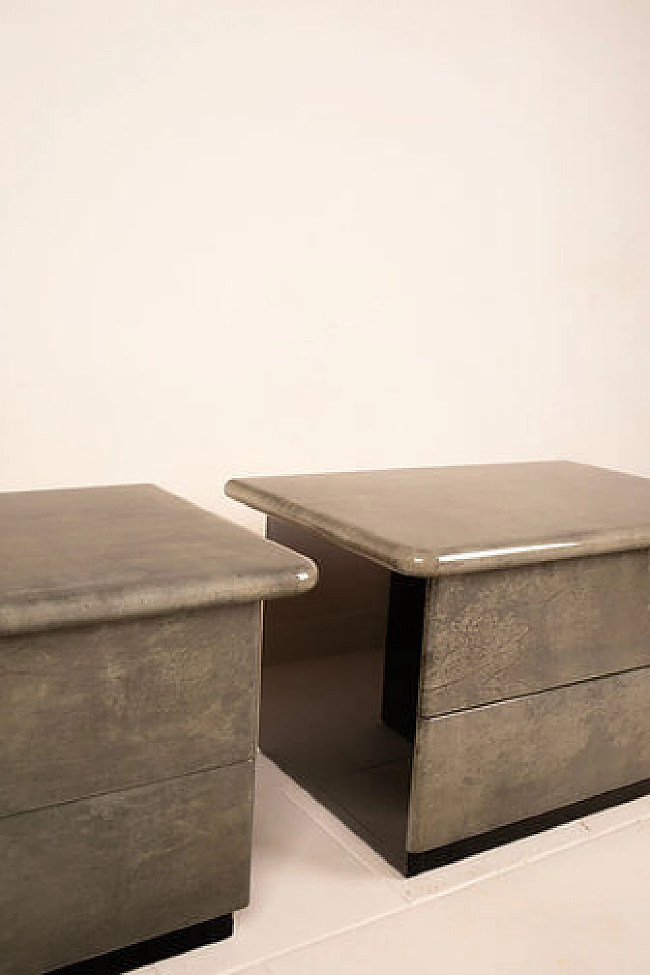Pair of parchment bedside tables by Aldo Tura for Tura Milano, 1970s 10