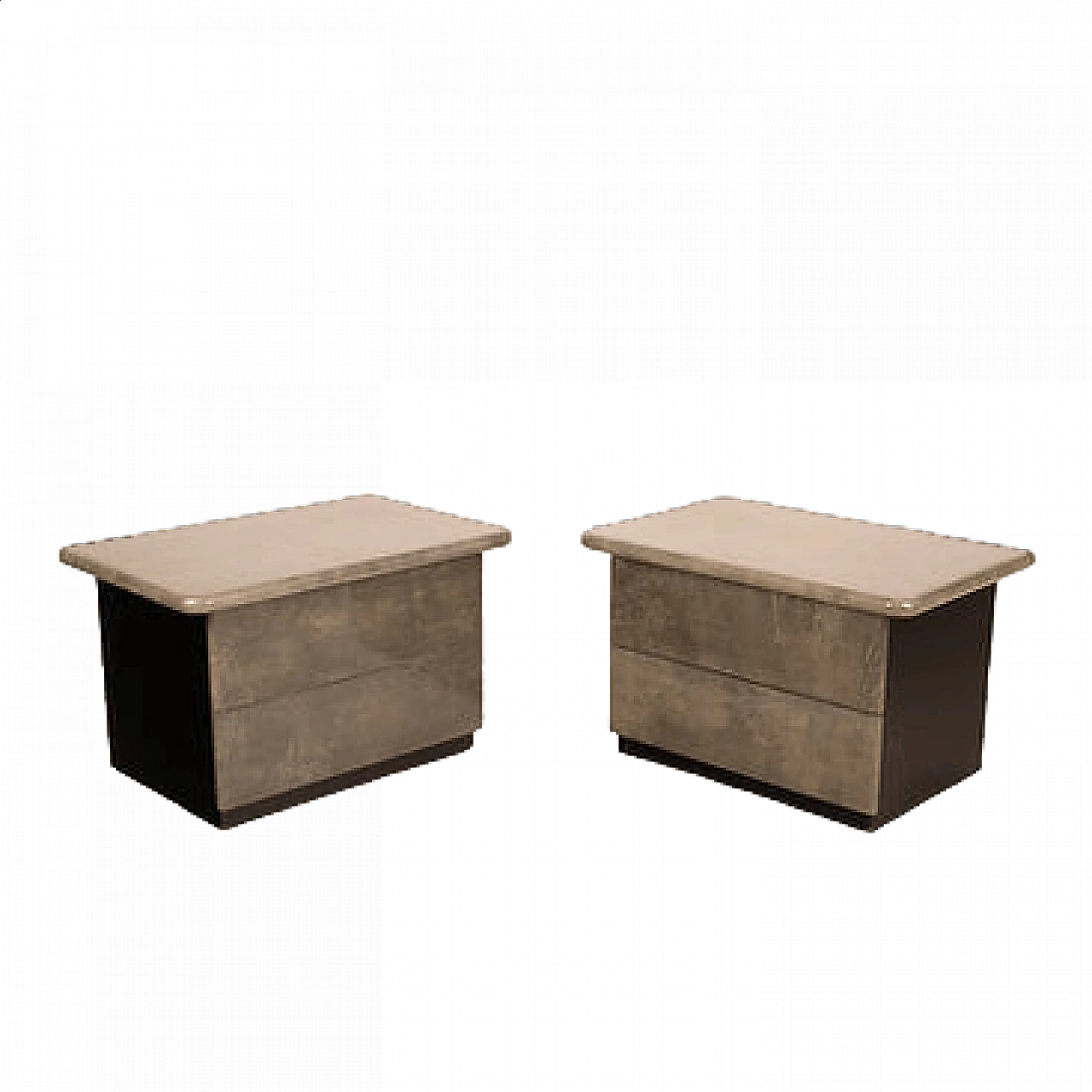 Pair of parchment bedside tables by Aldo Tura for Tura Milano, 1970s 15
