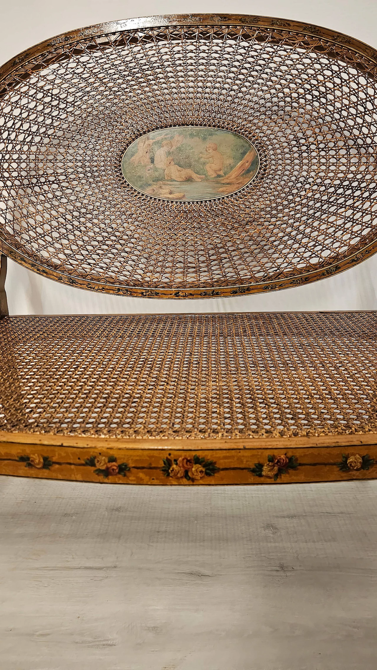 English maple sofa with Vienna straw, 19th century 5