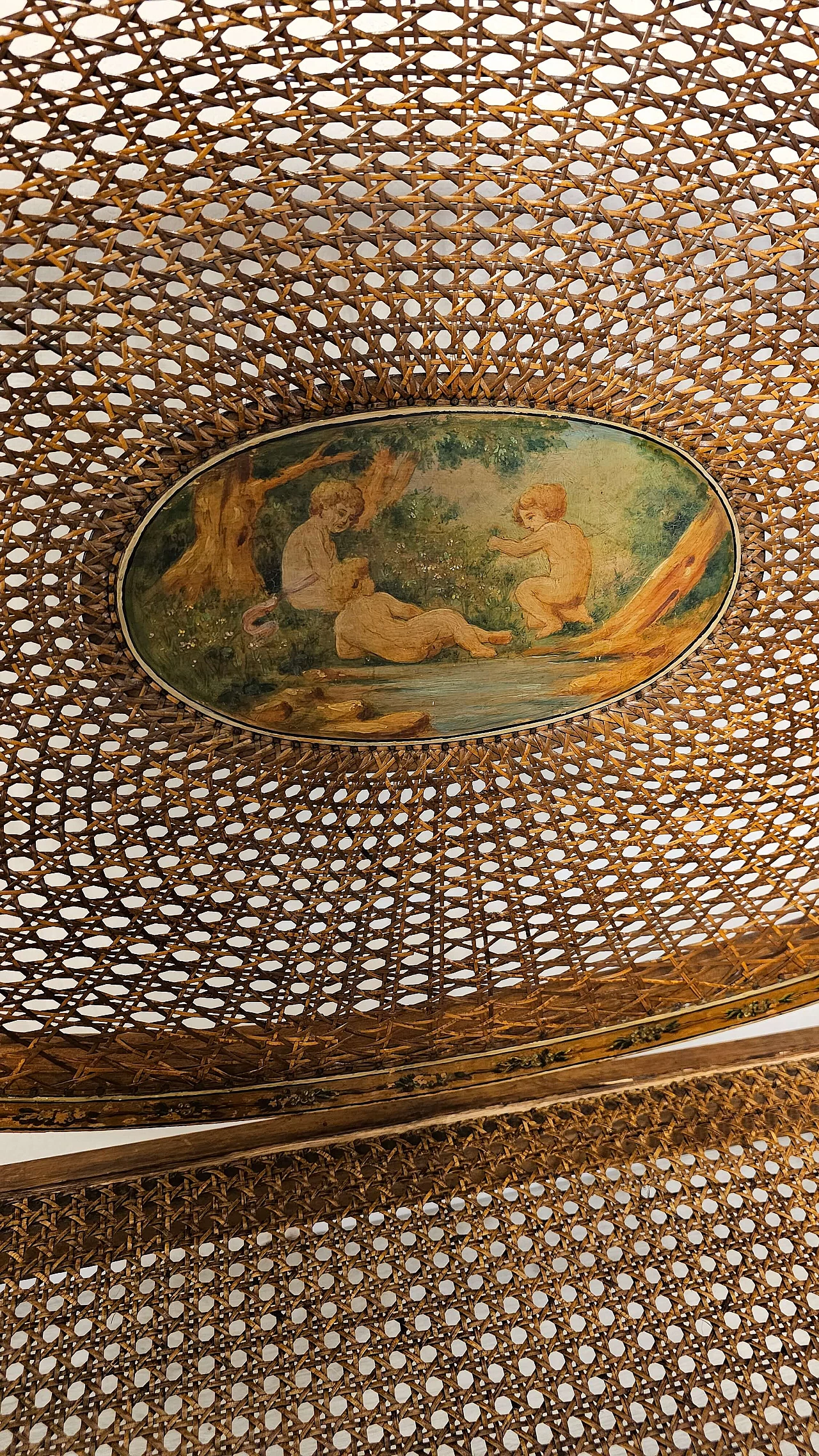 English maple sofa with Vienna straw, 19th century 9