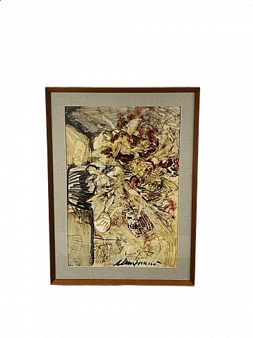 Abstract painting, oil on canvas, 1970s