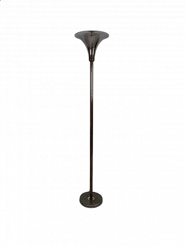Luminator floor lamp with copper and chrome-plated metal frame, 1960s