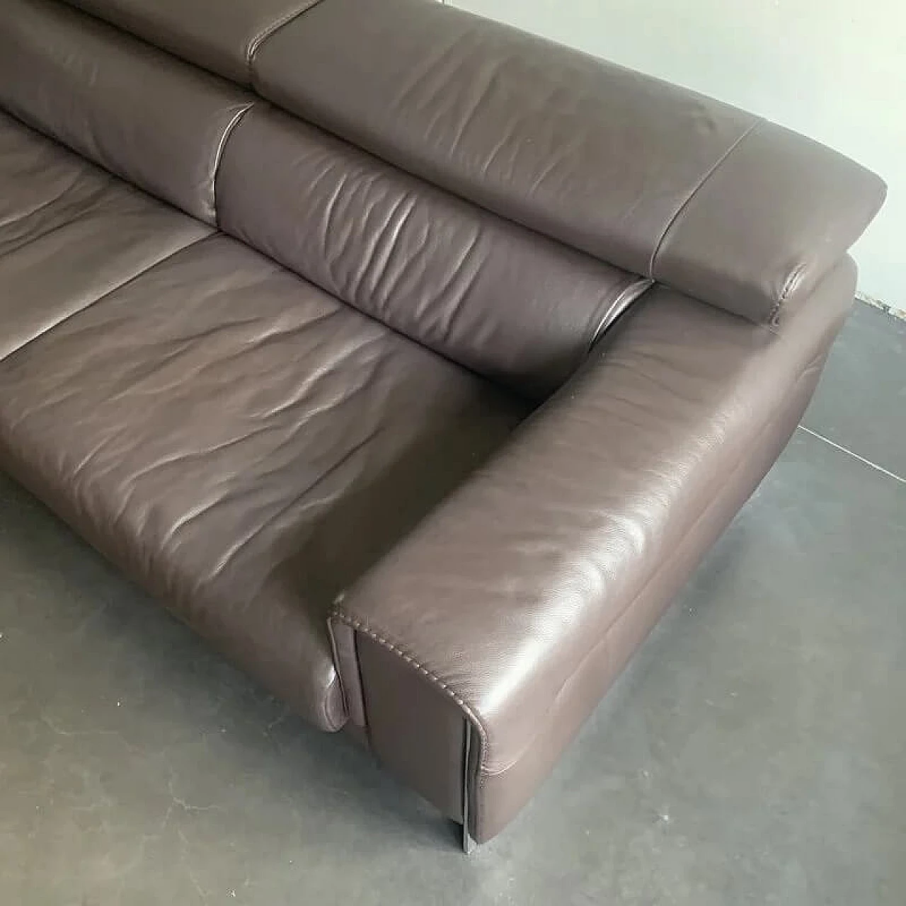 Brown leather and metal Etoile 2623 sofa by Natuzzi 2