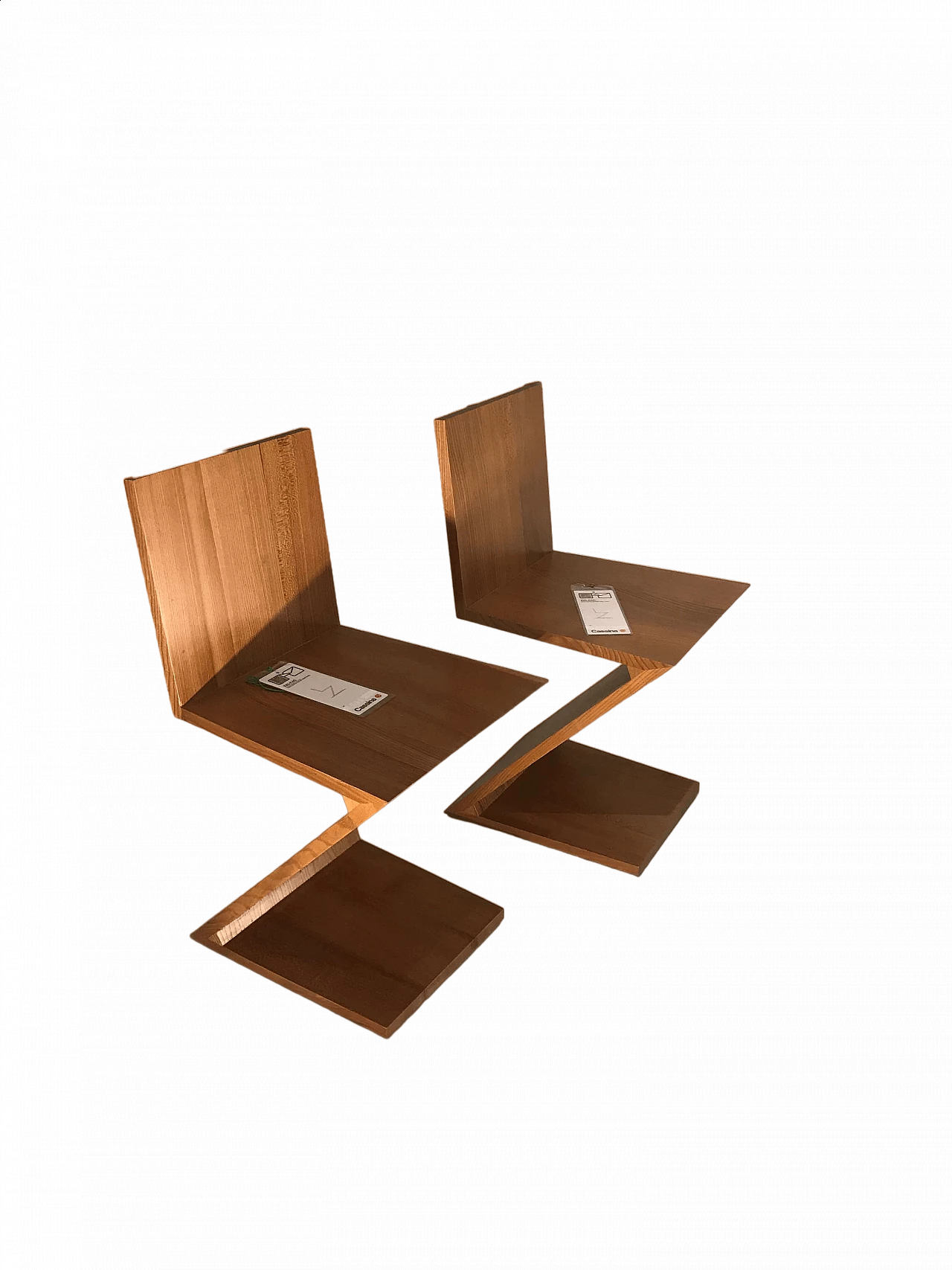 Coppia di sedie Zig Zag di Gerrit Rietveld per Cassina, 1979 12