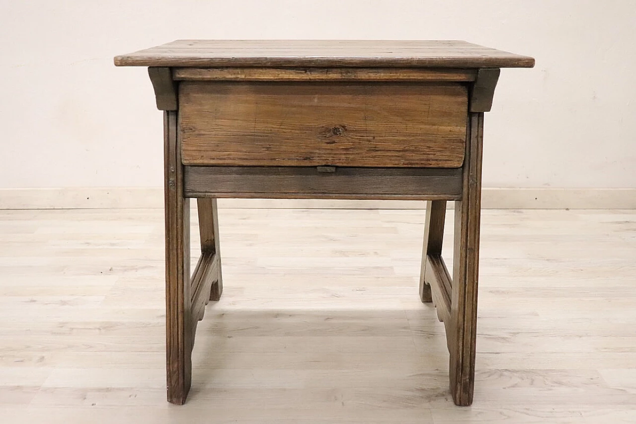 Solid oak and spruce bedside table with drawer, early 20th century 6