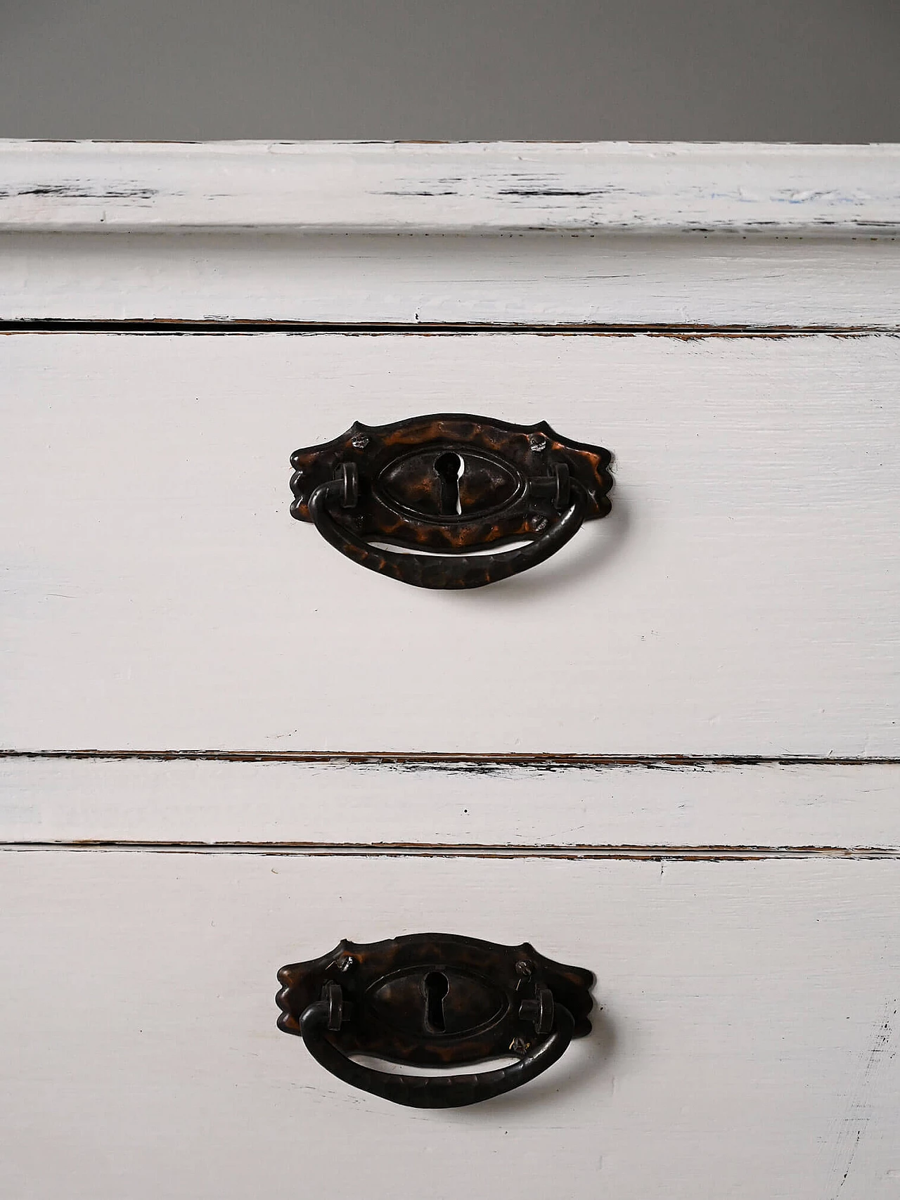 Scandinavian wooden desk with metal handles, 1940s 6