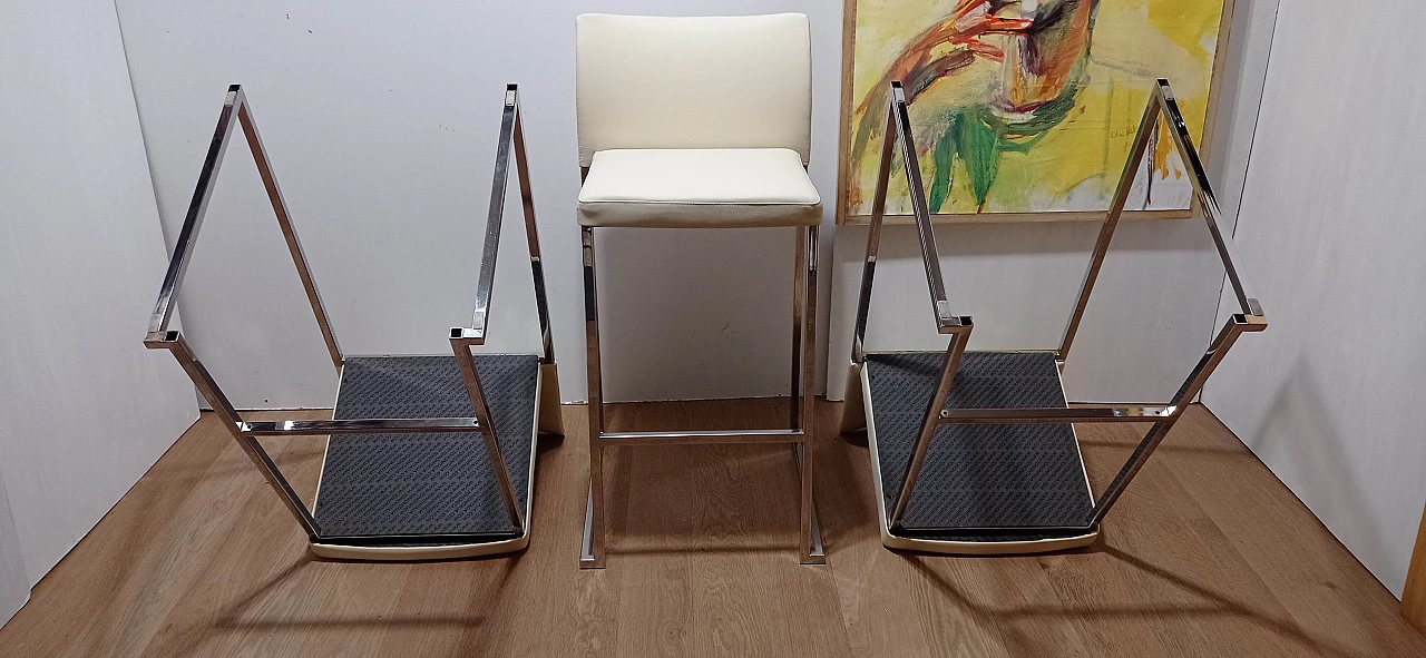 3 Sgabelli Brand 912 in pelle martellata beige di Martin Ballendat per Tonon 28