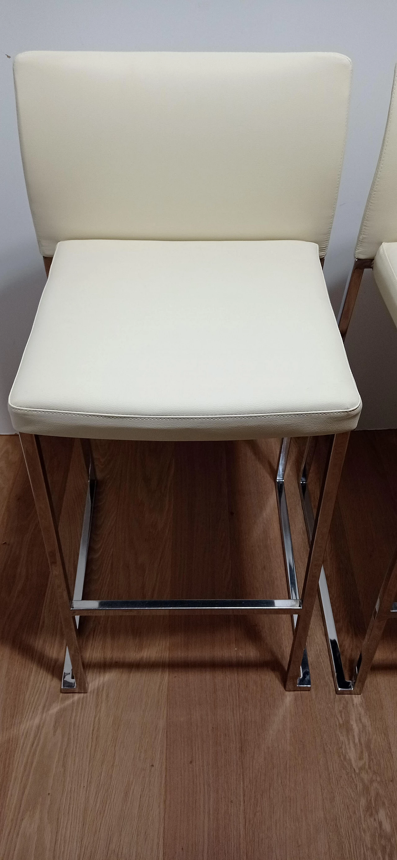 3 Sgabelli Brand 912 in pelle martellata beige di Martin Ballendat per Tonon 29