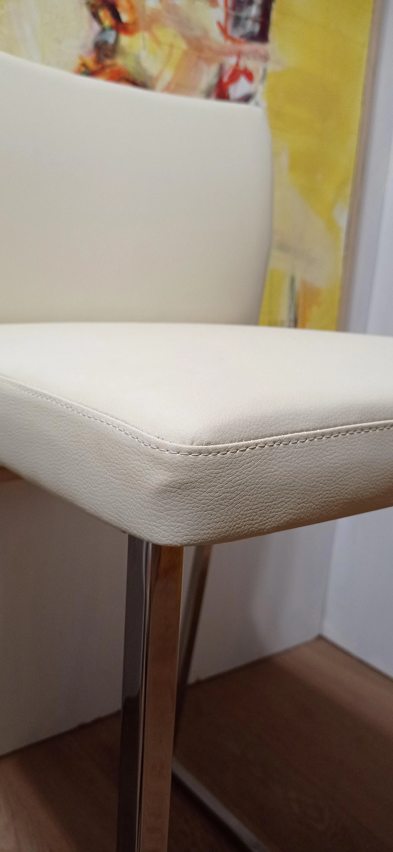 3 Sgabelli Brand 912 in pelle martellata beige di Martin Ballendat per Tonon 43