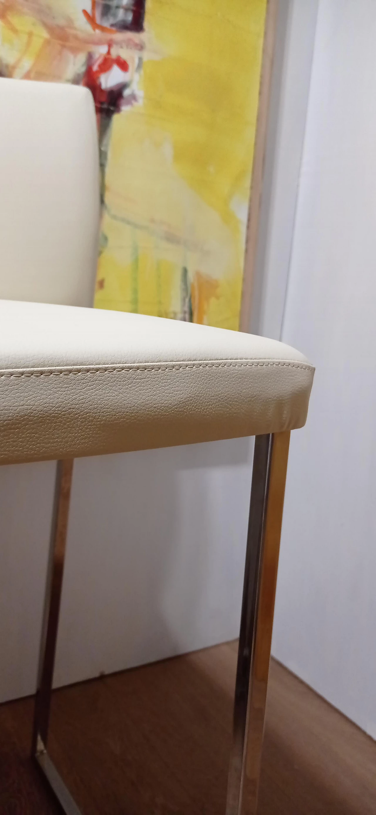 3 Sgabelli Brand 912 in pelle martellata beige di Martin Ballendat per Tonon 44