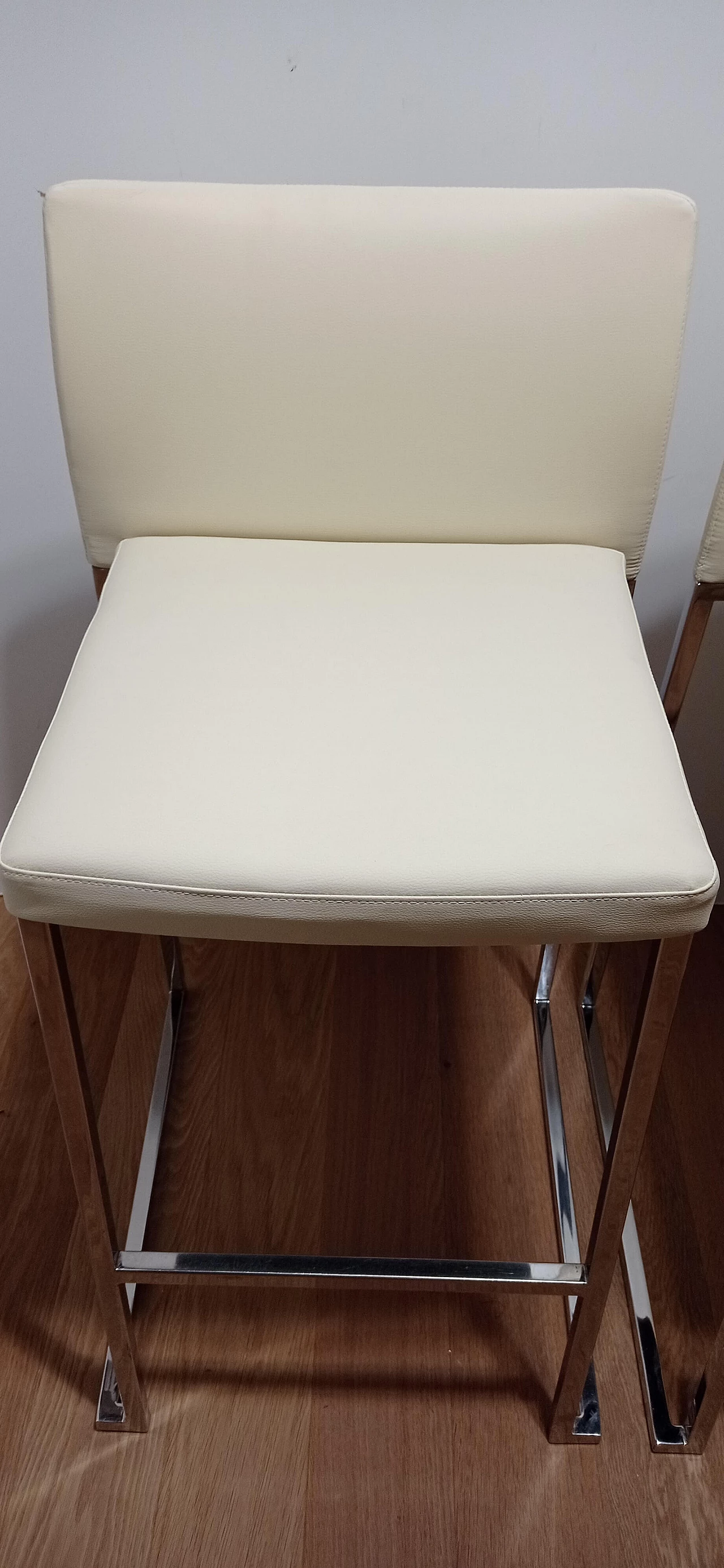 3 Sgabelli Brand 912 in pelle martellata beige di Martin Ballendat per Tonon 53