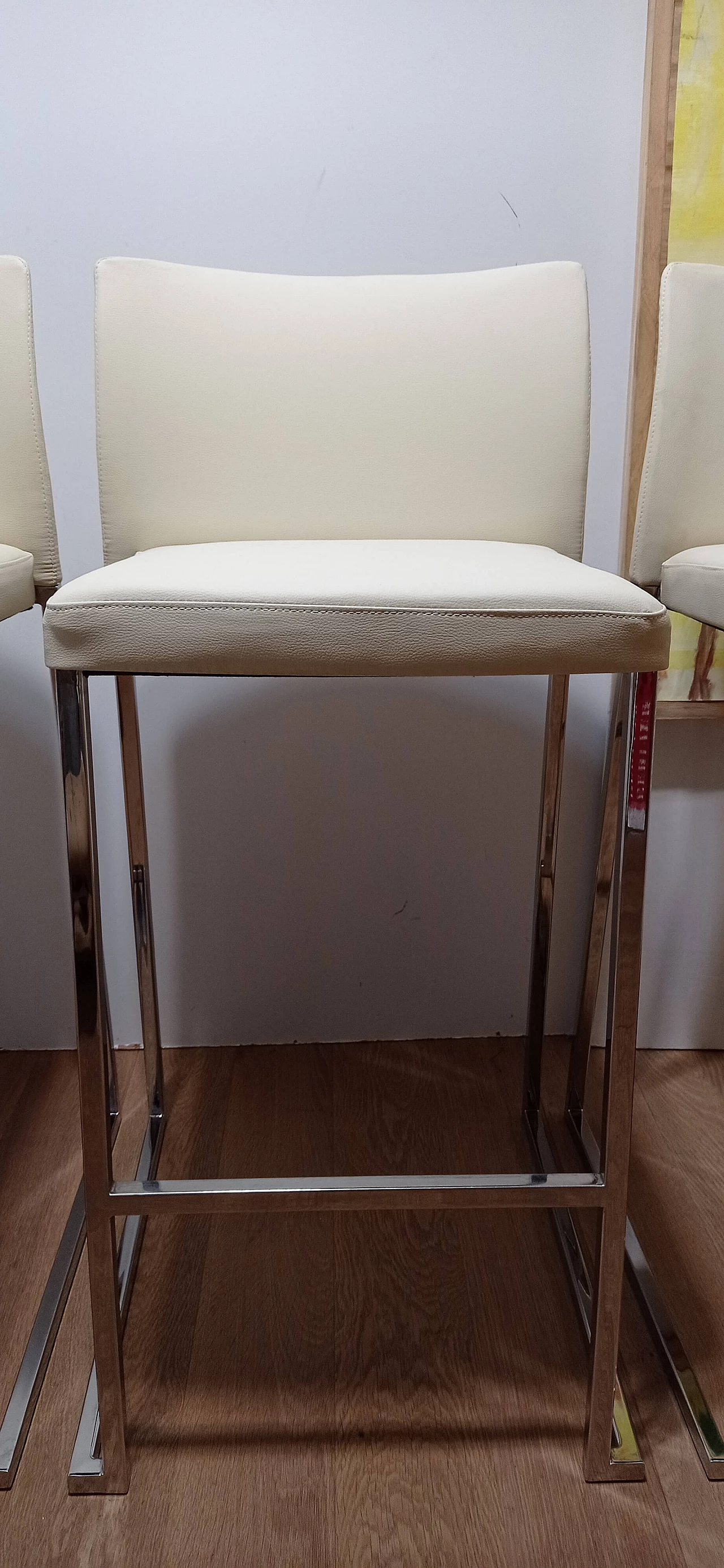 3 Sgabelli Brand 912 in pelle martellata beige di Martin Ballendat per Tonon 57