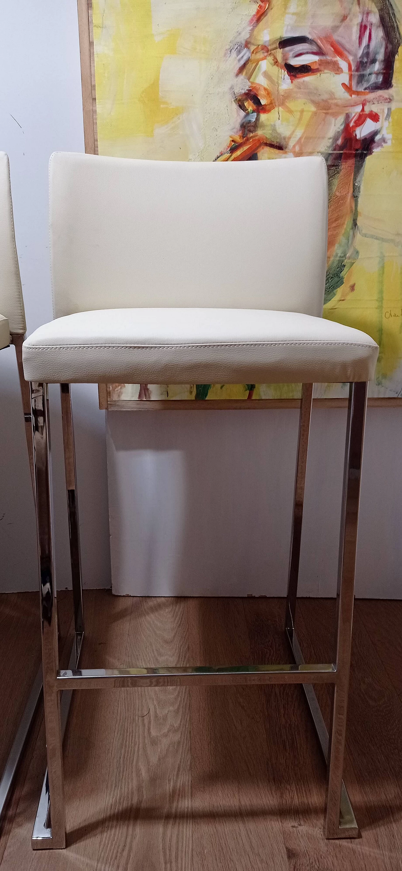 3 Sgabelli Brand 912 in pelle martellata beige di Martin Ballendat per Tonon 58