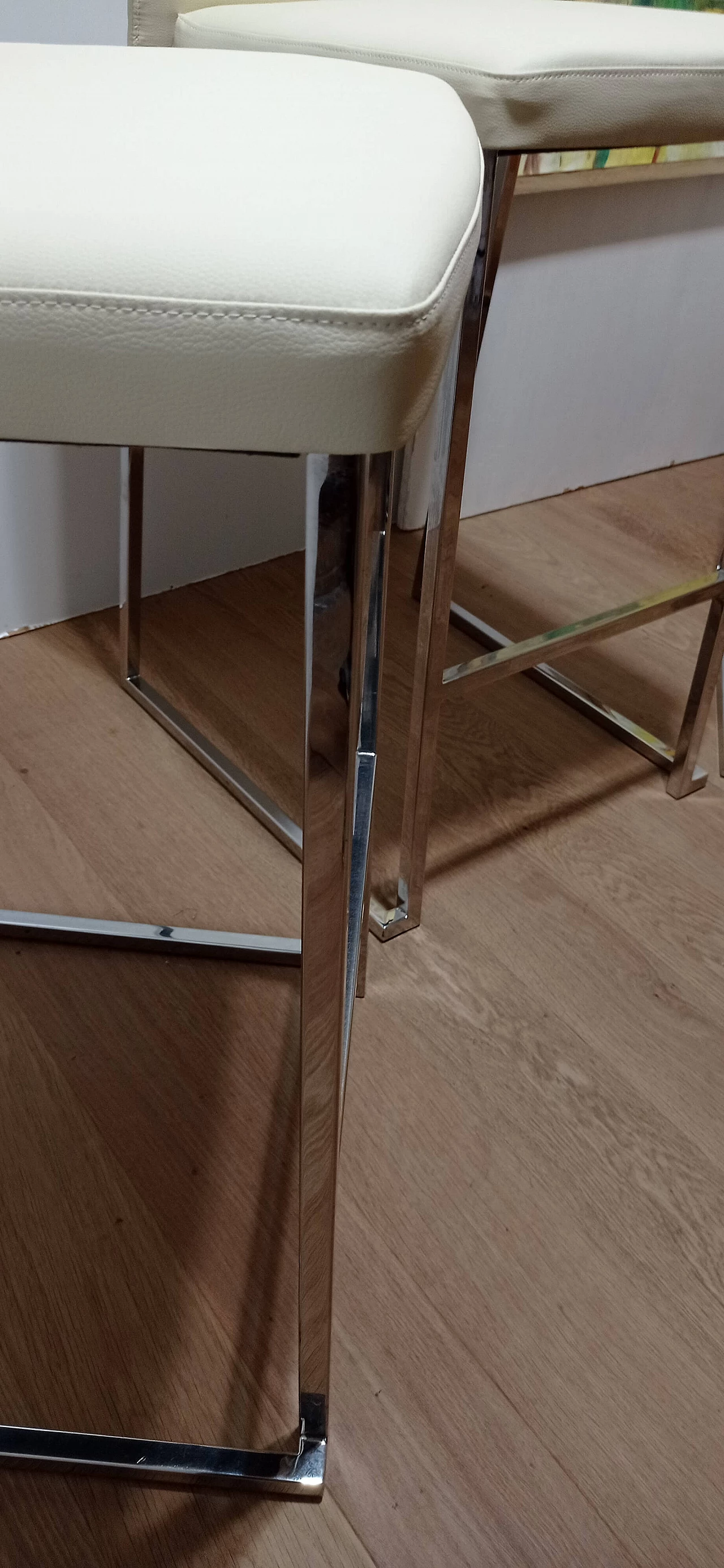 3 Sgabelli Brand 912 in pelle martellata beige di Martin Ballendat per Tonon 65