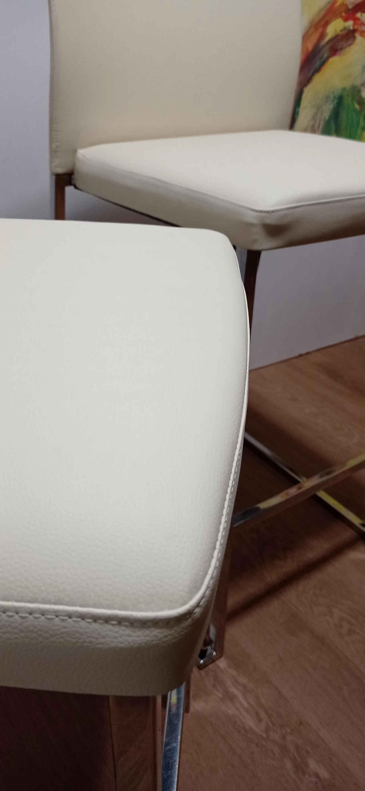 3 Sgabelli Brand 912 in pelle martellata beige di Martin Ballendat per Tonon 66