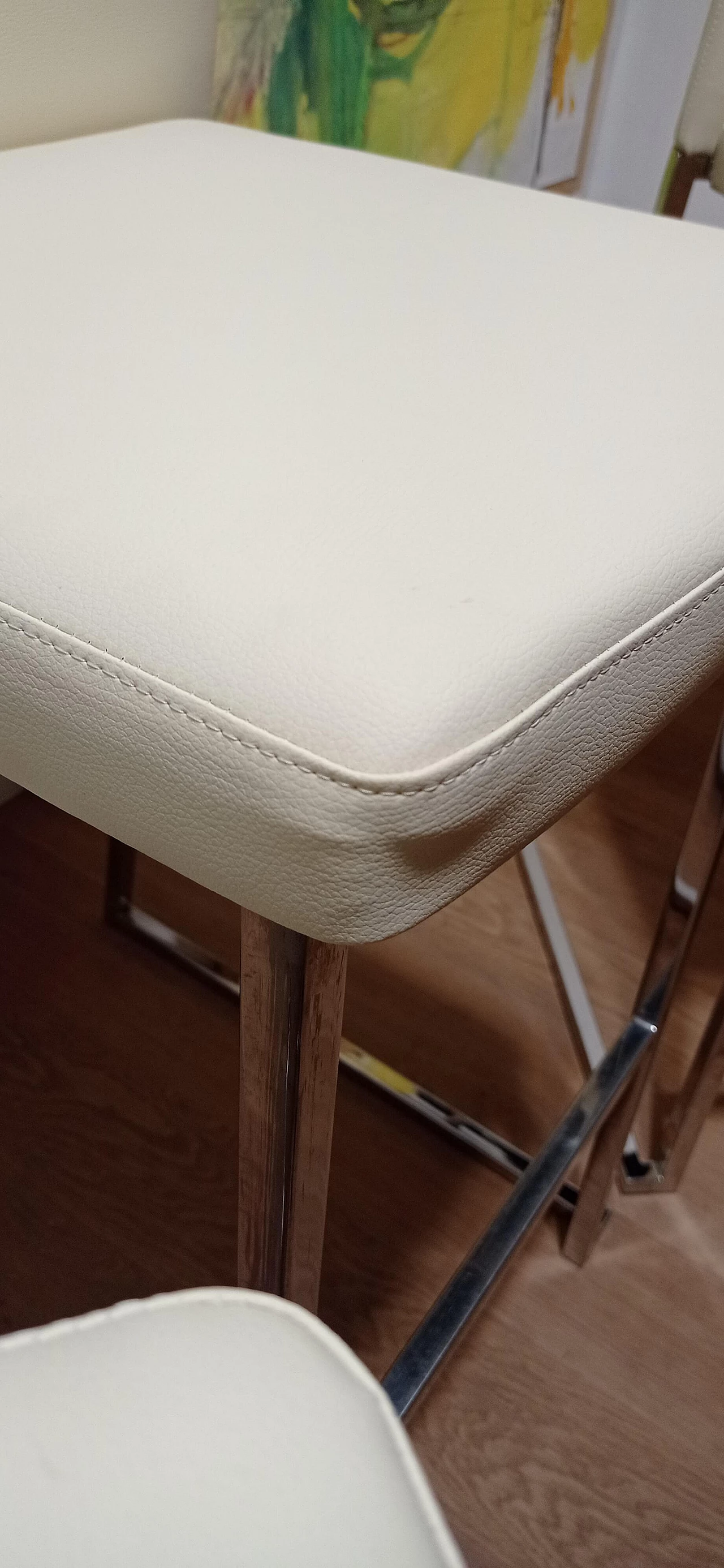 3 Sgabelli Brand 912 in pelle martellata beige di Martin Ballendat per Tonon 68