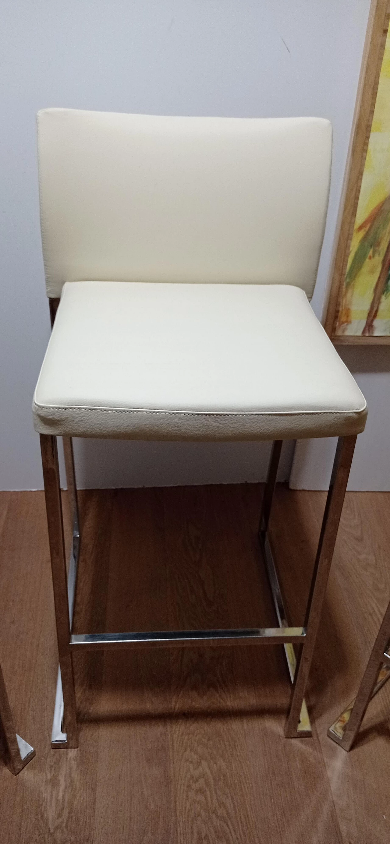 3 Sgabelli Brand 912 in pelle martellata beige di Martin Ballendat per Tonon 72