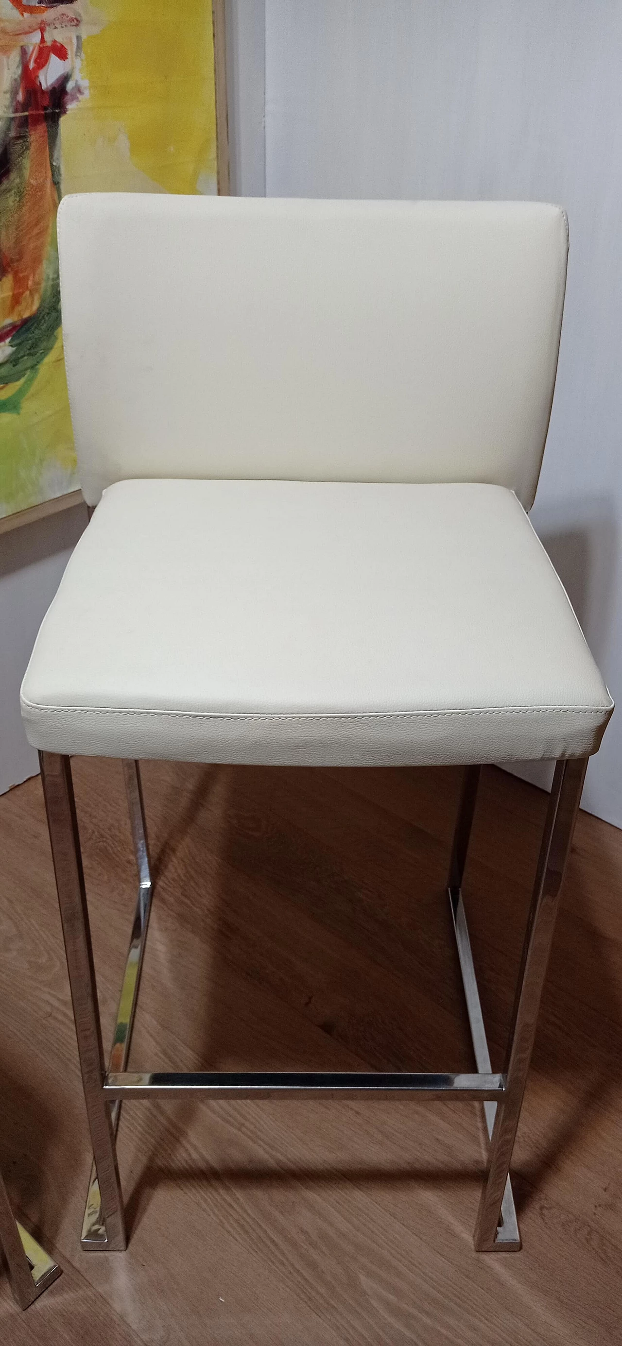 3 Sgabelli Brand 912 in pelle martellata beige di Martin Ballendat per Tonon 73