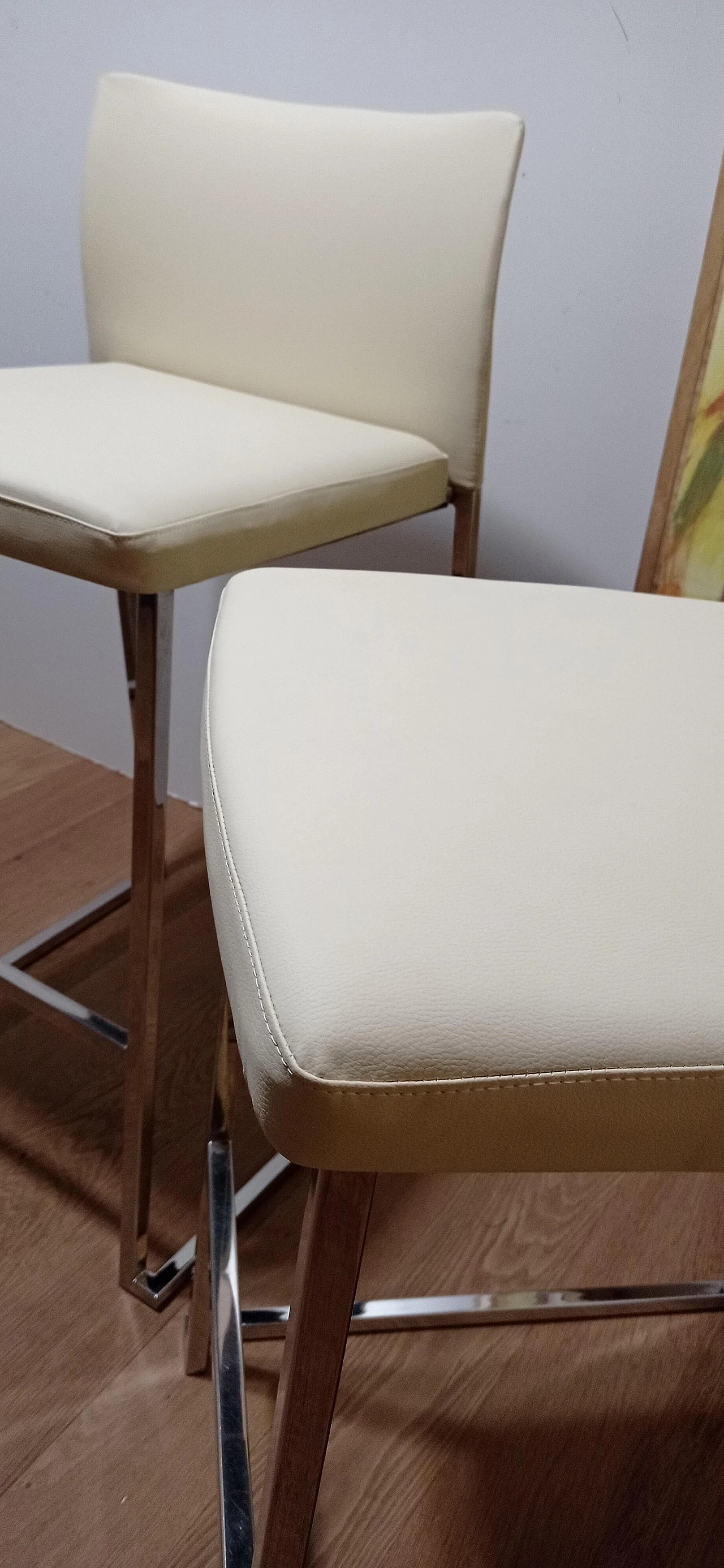 3 Sgabelli Brand 912 in pelle martellata beige di Martin Ballendat per Tonon 75