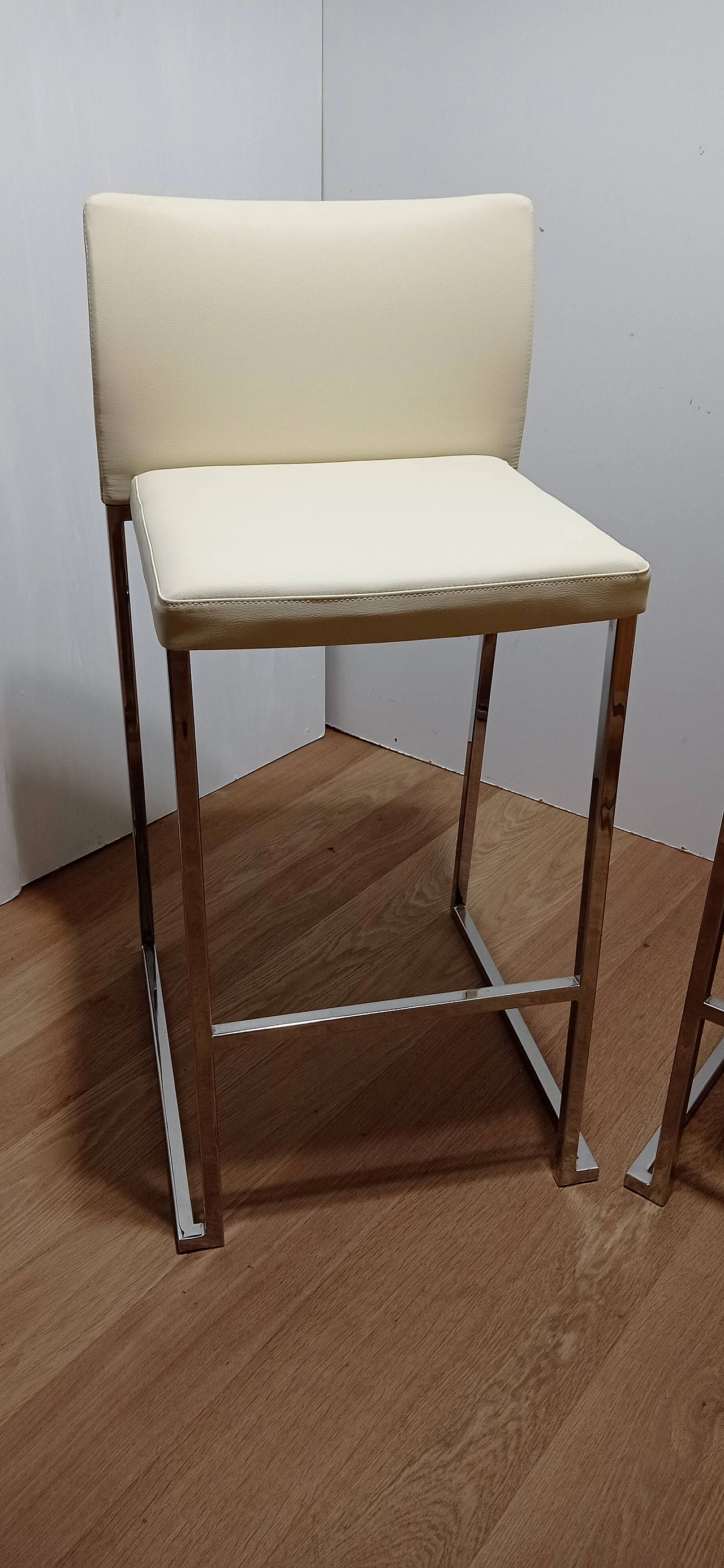 3 Sgabelli Brand 912 in pelle martellata beige di Martin Ballendat per Tonon 90