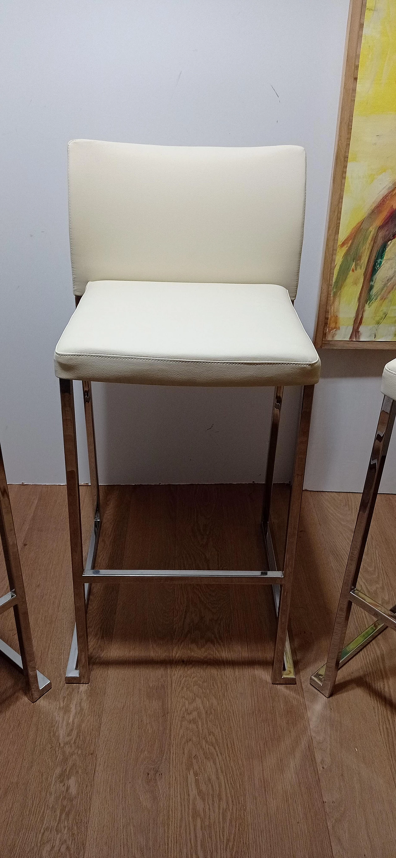 3 Sgabelli Brand 912 in pelle martellata beige di Martin Ballendat per Tonon 91