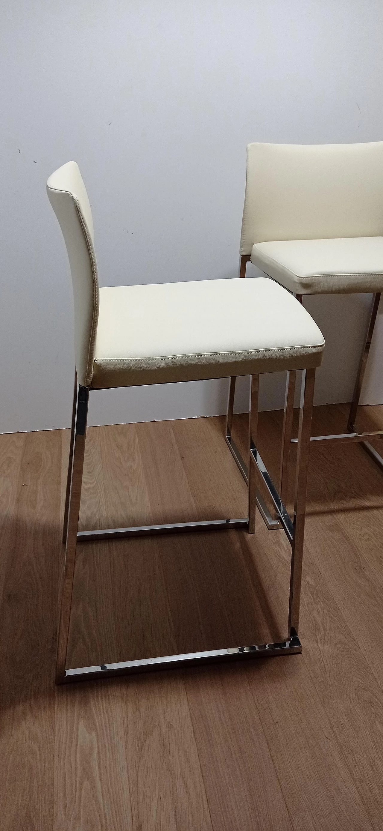 3 Sgabelli Brand 912 in pelle martellata beige di Martin Ballendat per Tonon 92