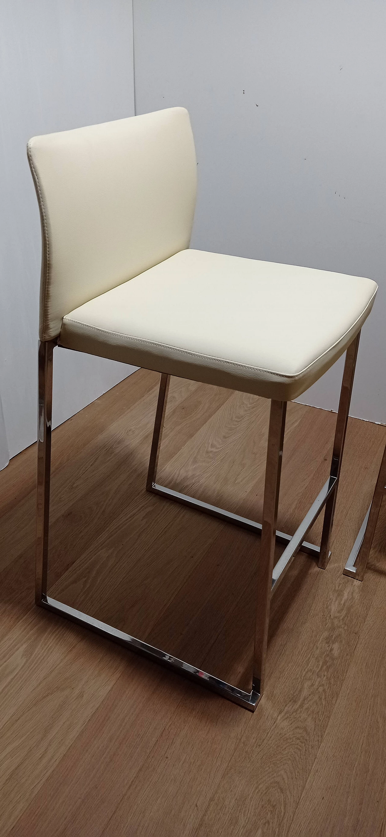 3 Sgabelli Brand 912 in pelle martellata beige di Martin Ballendat per Tonon 96