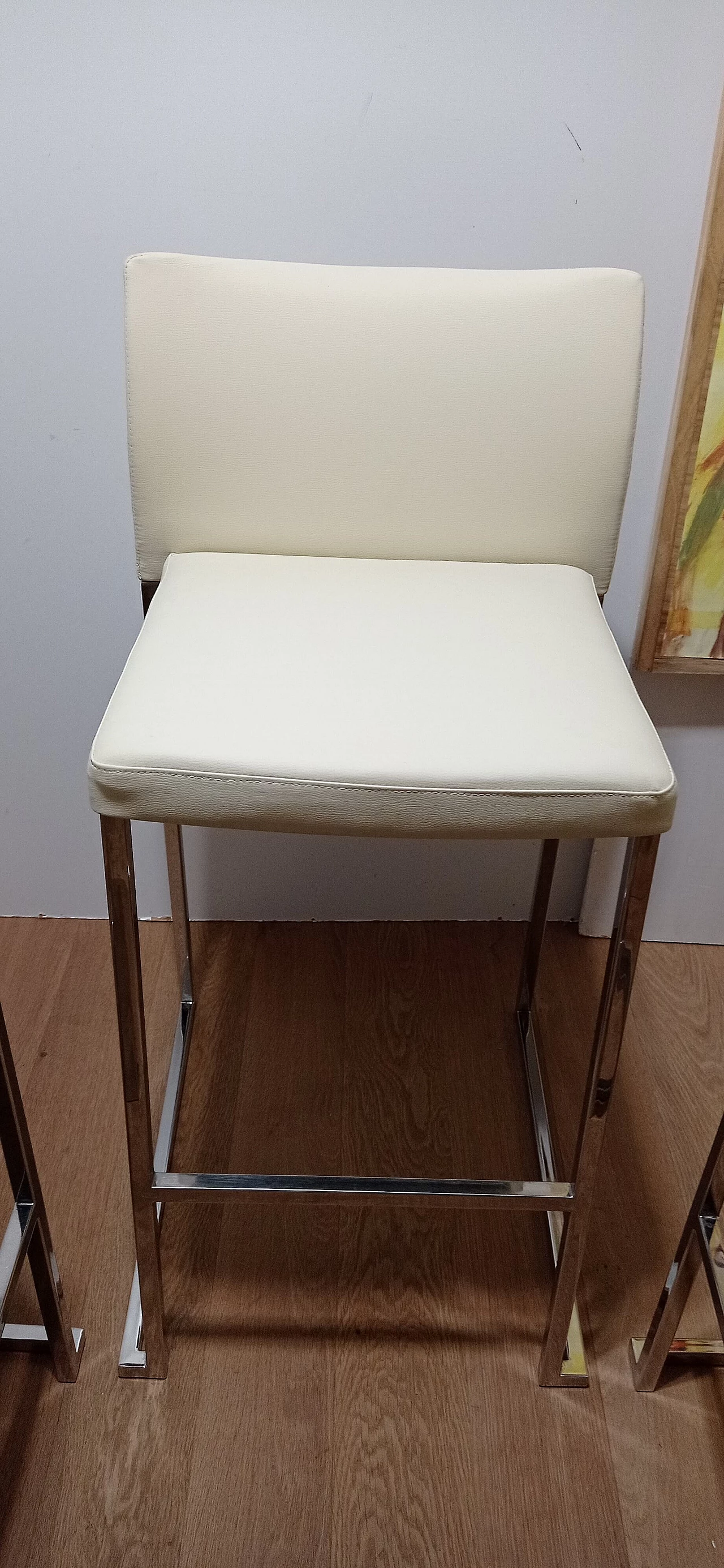 3 Sgabelli Brand 912 in pelle martellata beige di Martin Ballendat per Tonon 97