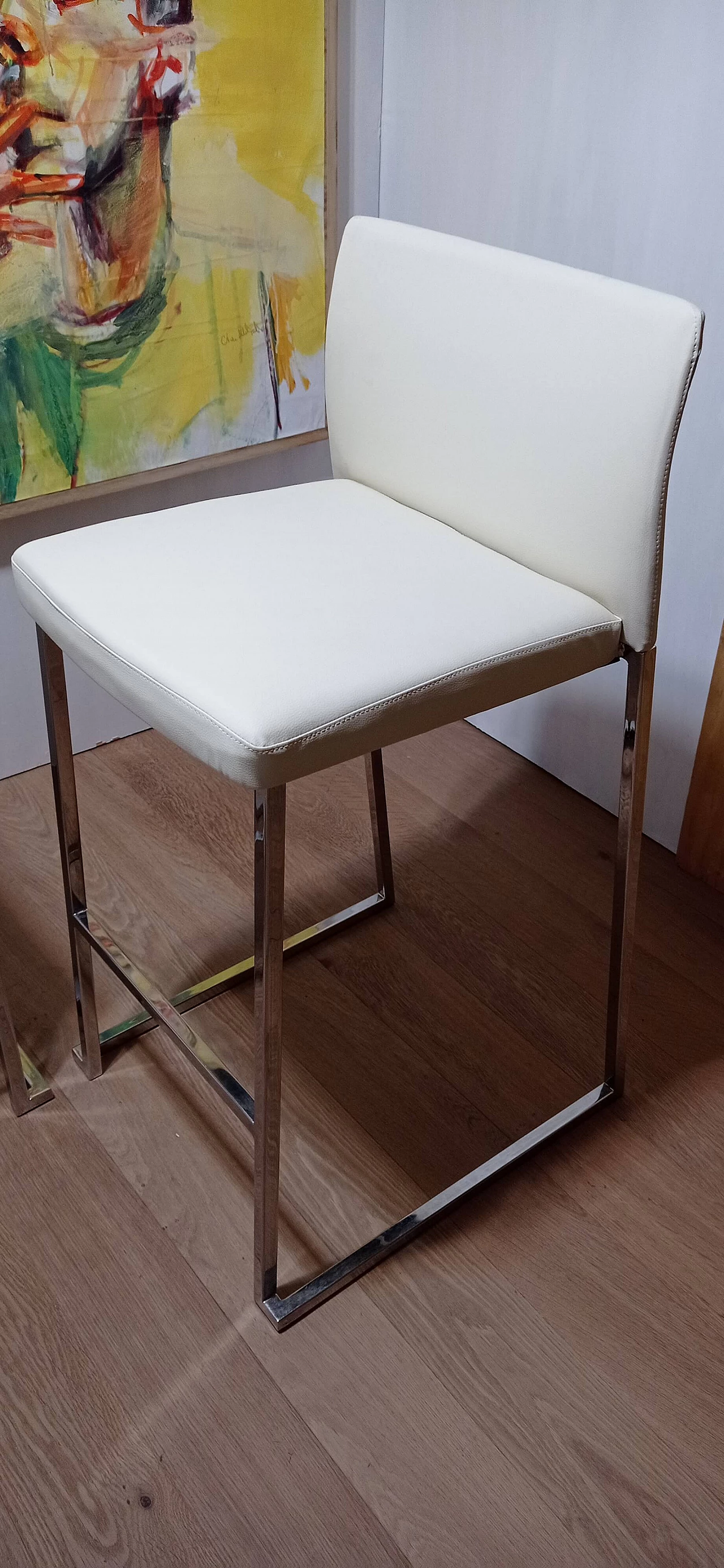 3 Sgabelli Brand 912 in pelle martellata beige di Martin Ballendat per Tonon 98