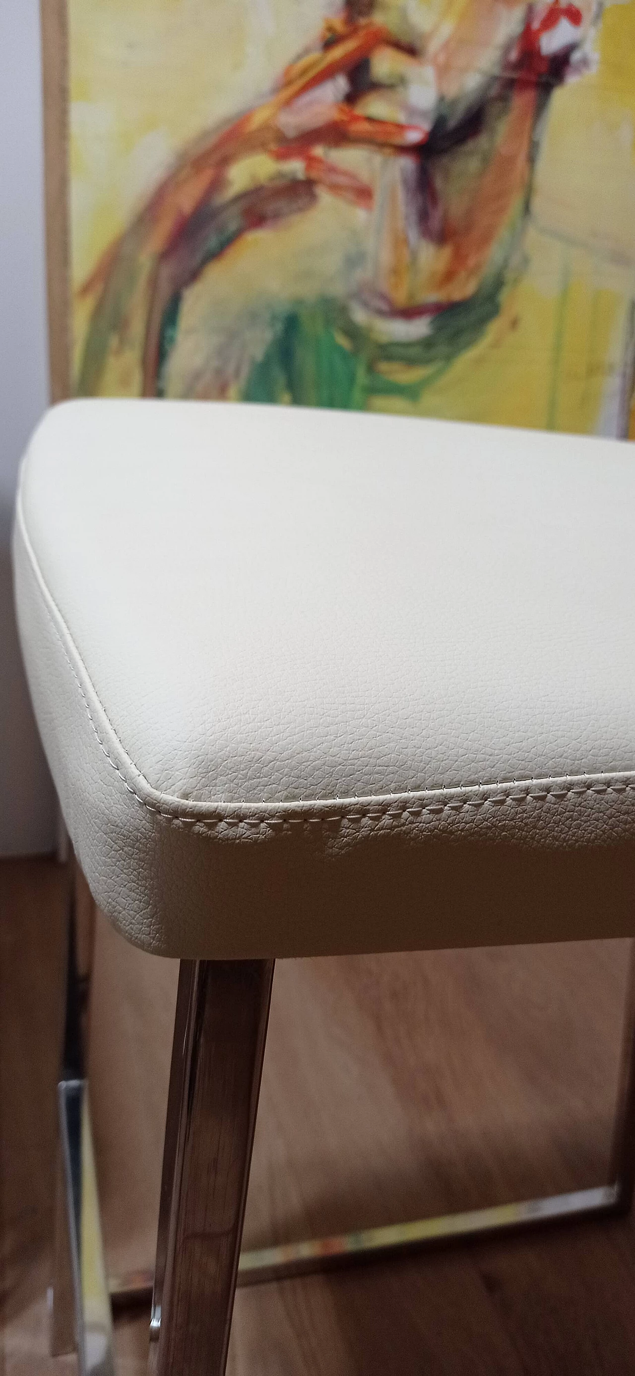 3 Sgabelli Brand 912 in pelle martellata beige di Martin Ballendat per Tonon 101