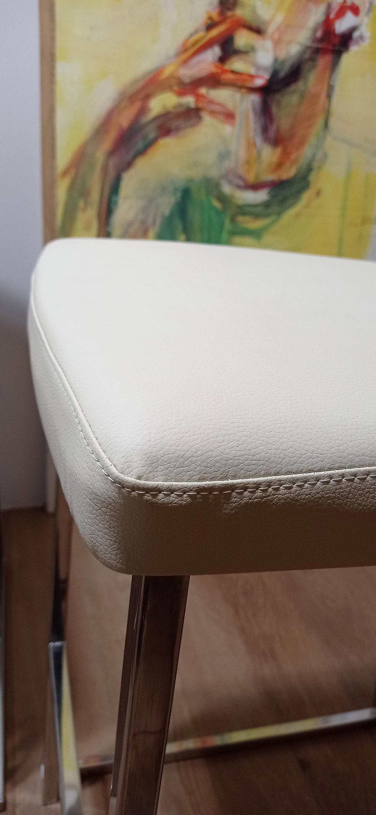 3 Sgabelli Brand 912 in pelle martellata beige di Martin Ballendat per Tonon 102