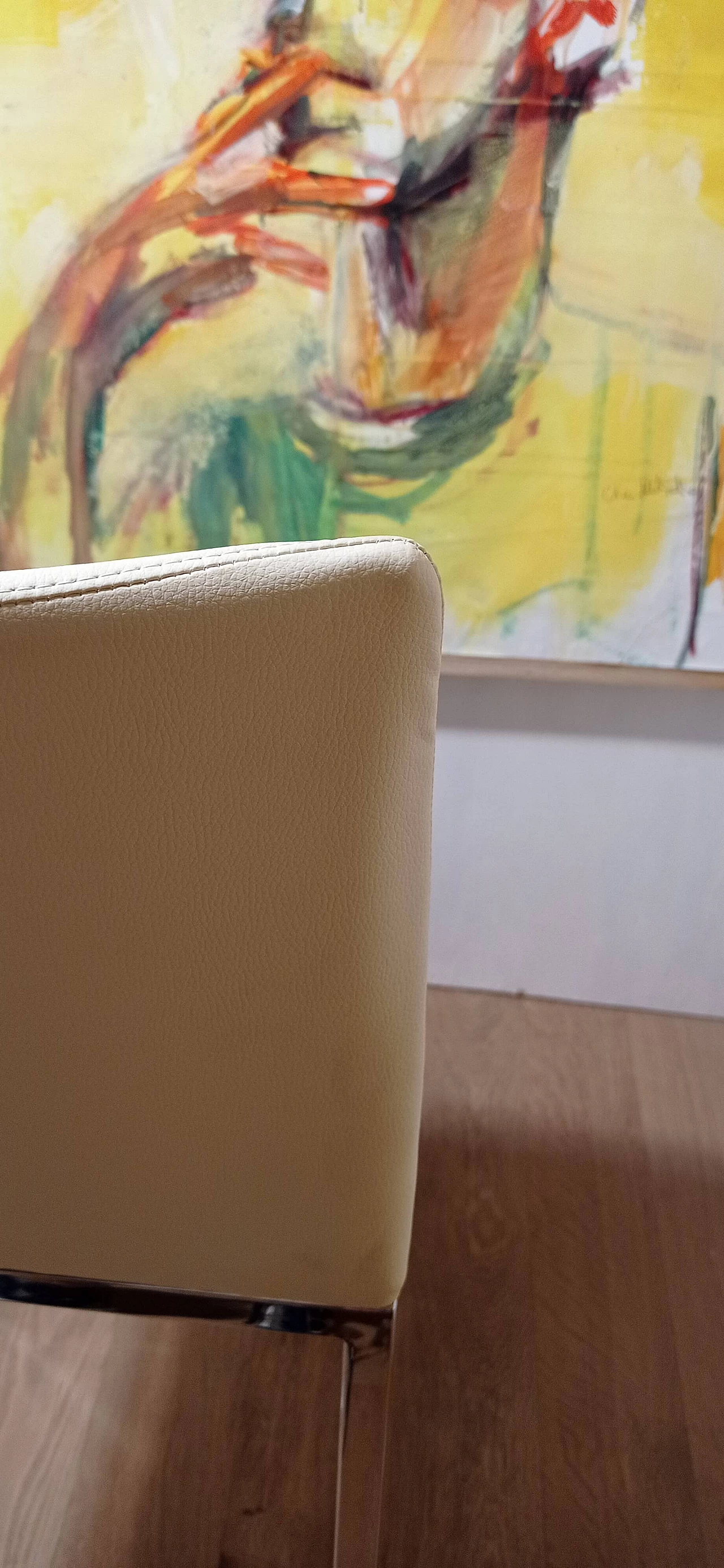 3 Sgabelli Brand 912 in pelle martellata beige di Martin Ballendat per Tonon 112