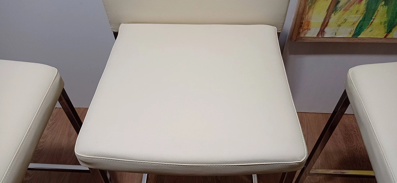 3 Sgabelli Brand 912 in pelle martellata beige di Martin Ballendat per Tonon 117